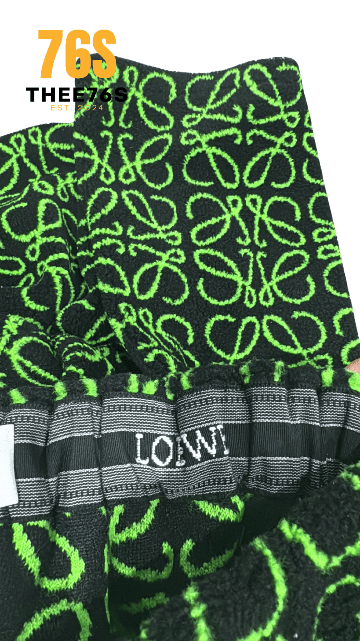 Logo print fleece shorts "Green" - Thee76s