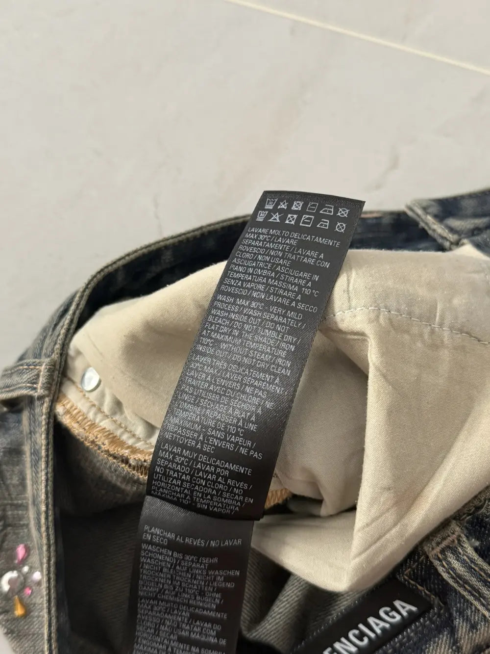 SS23 Dark Distressed Rhinestone "Blue"