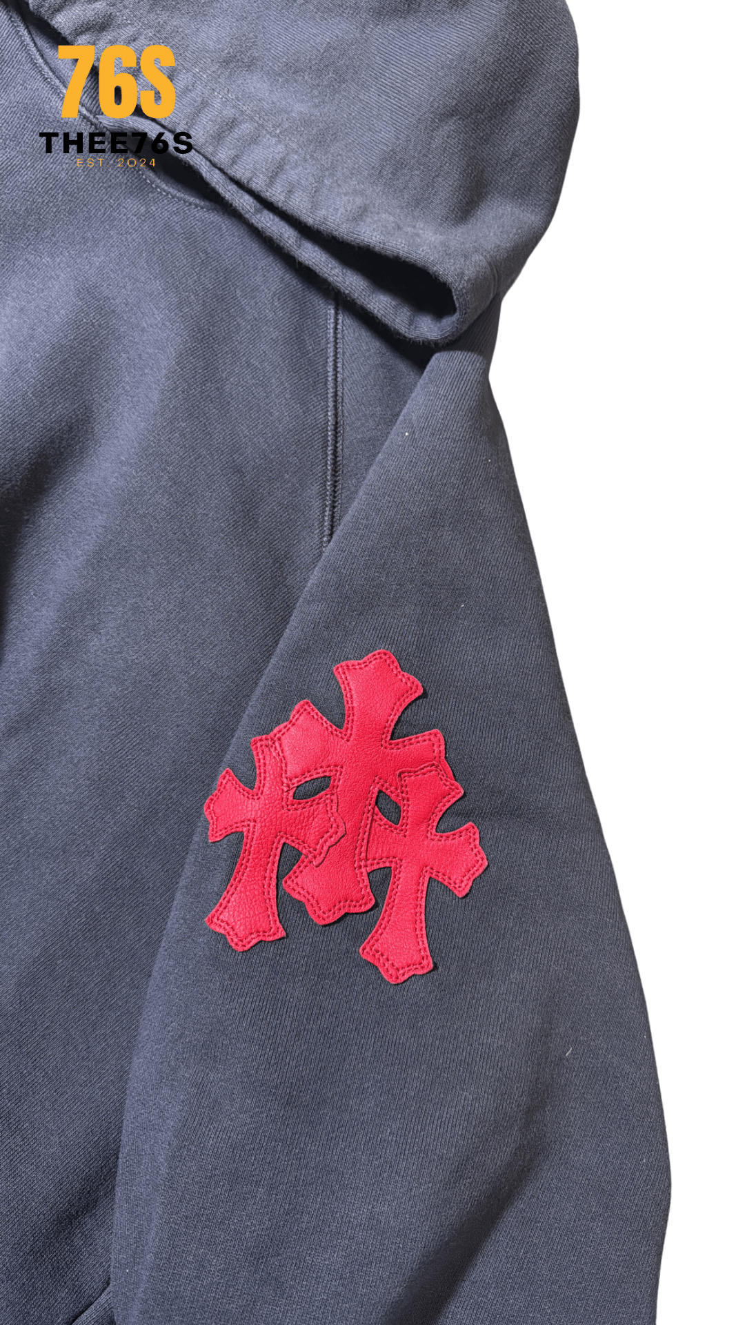 Triple Cross Patch Paper Jam Hoodie “Black & Red“