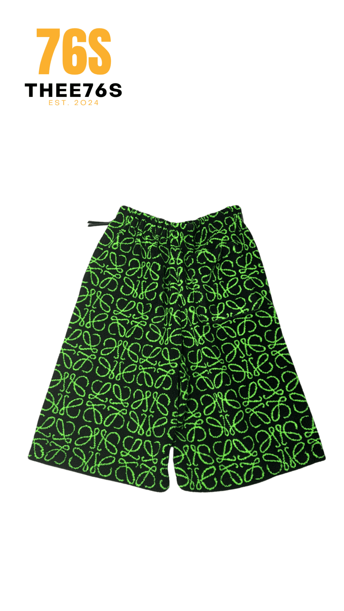 Logo print fleece shorts "Green" - Thee76s