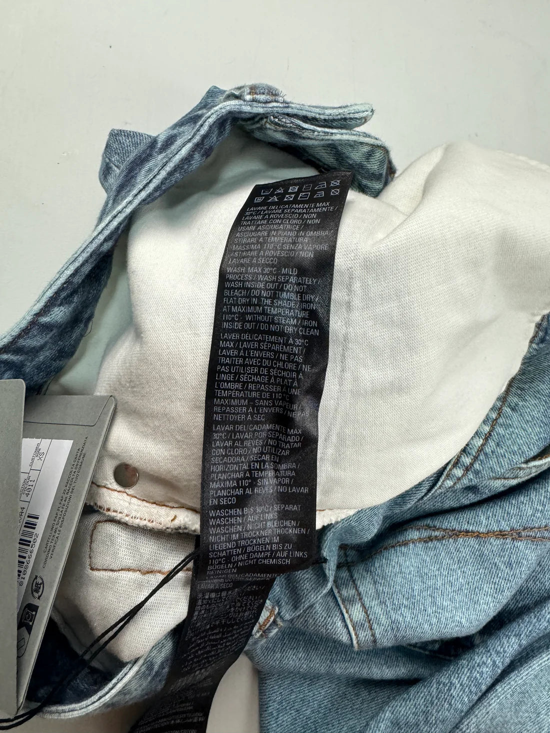 Balenciaga Trompe l’oeil printed denim sweatpants shorts