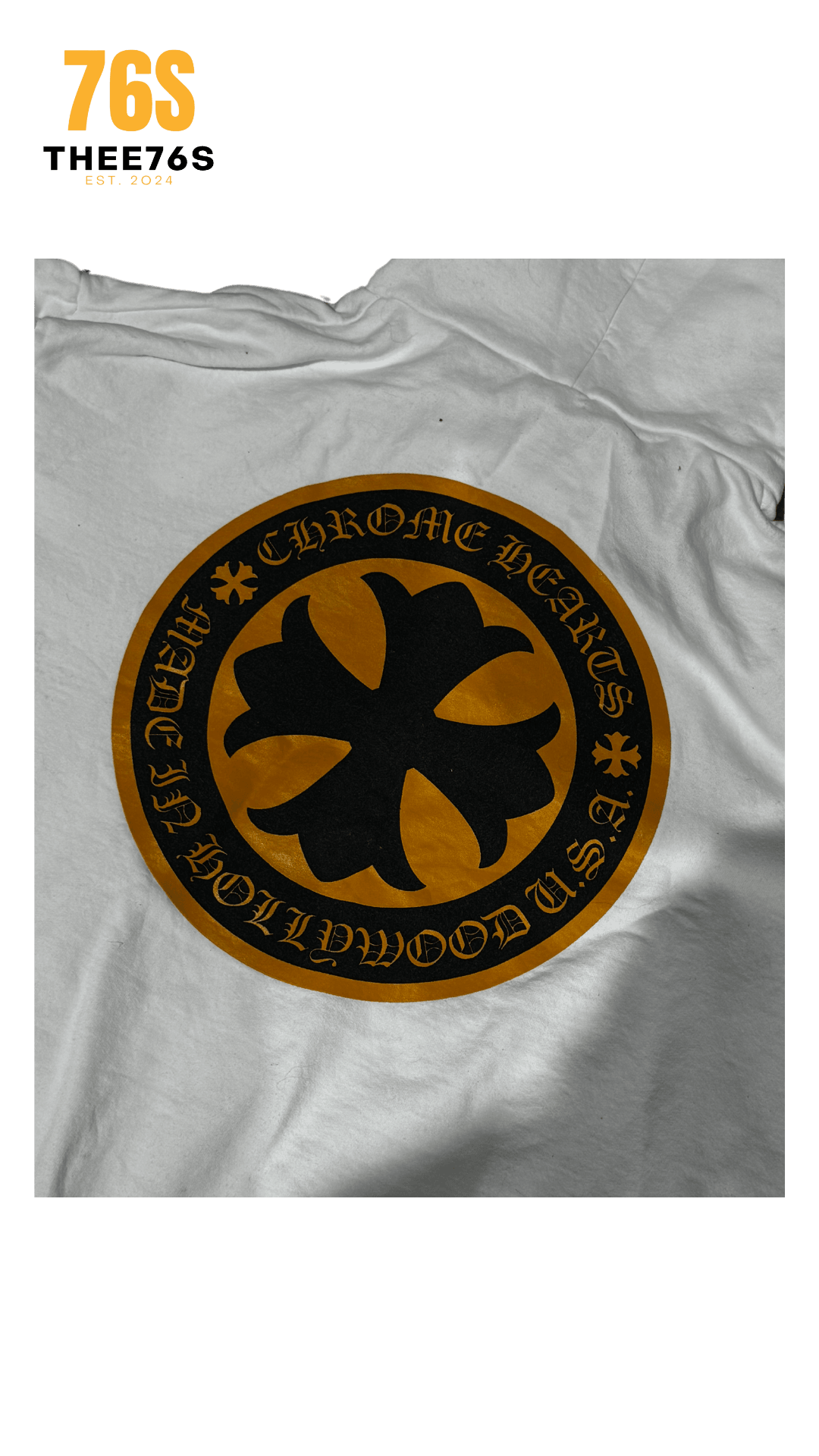 Yellow cross hoodie "White"