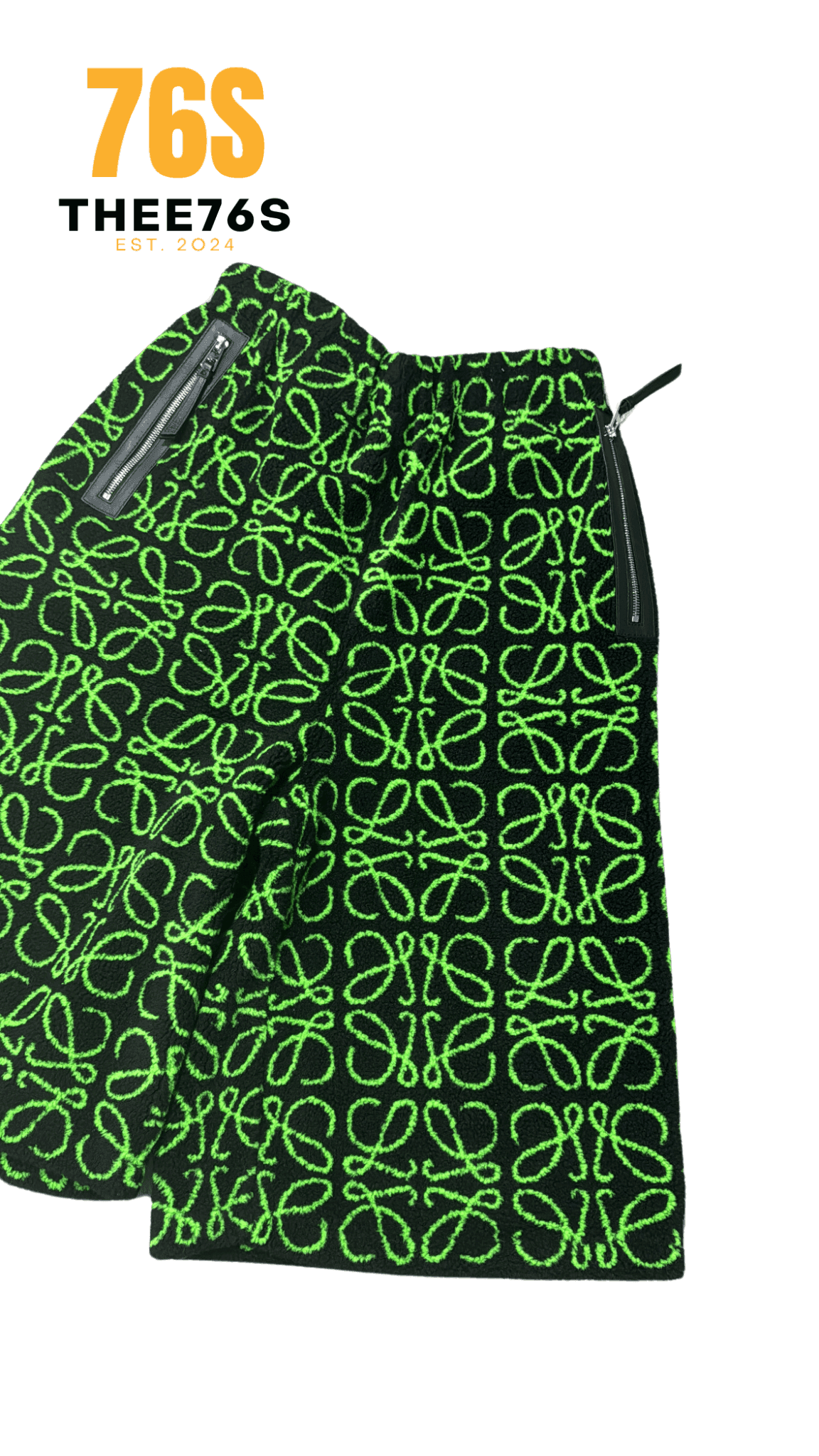 Logo print fleece shorts "Green" - Thee76s