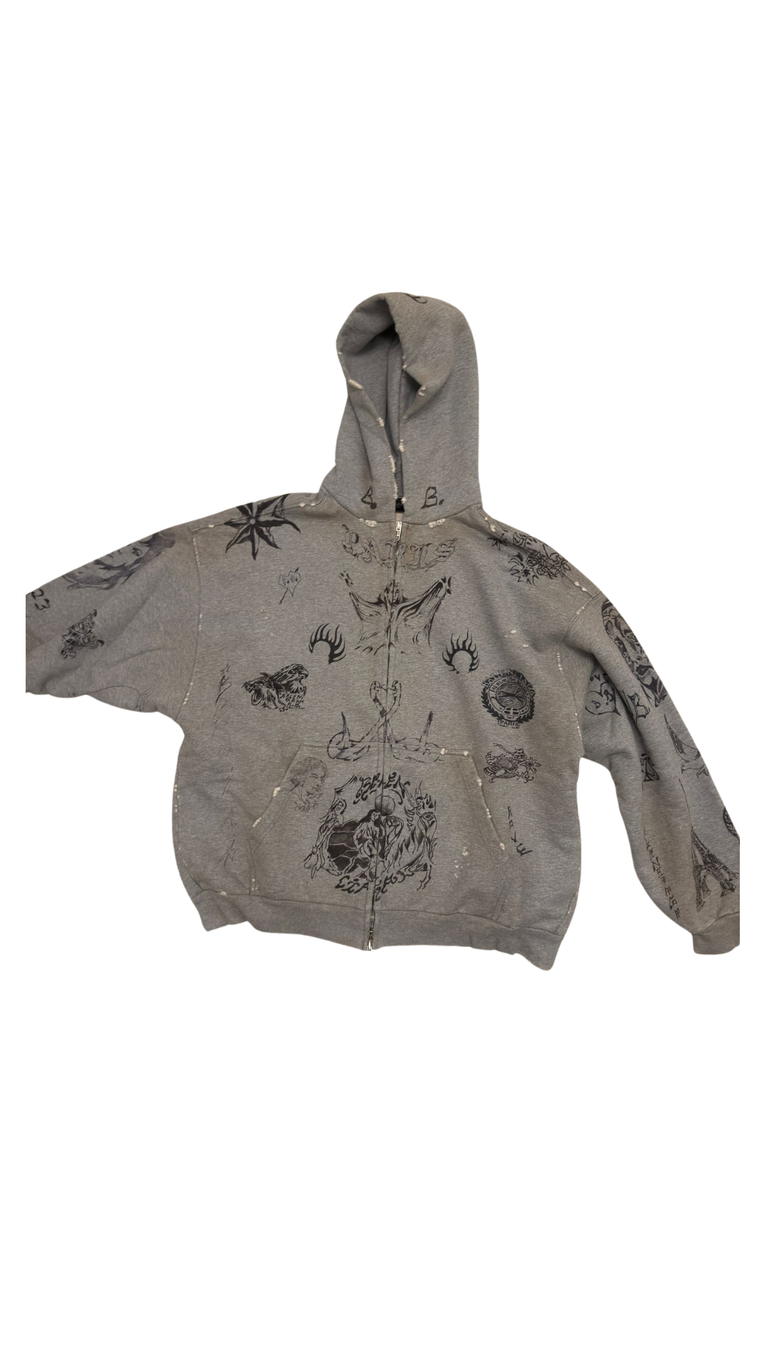 Balenciaga Tattoo Zip-Up Hoodie