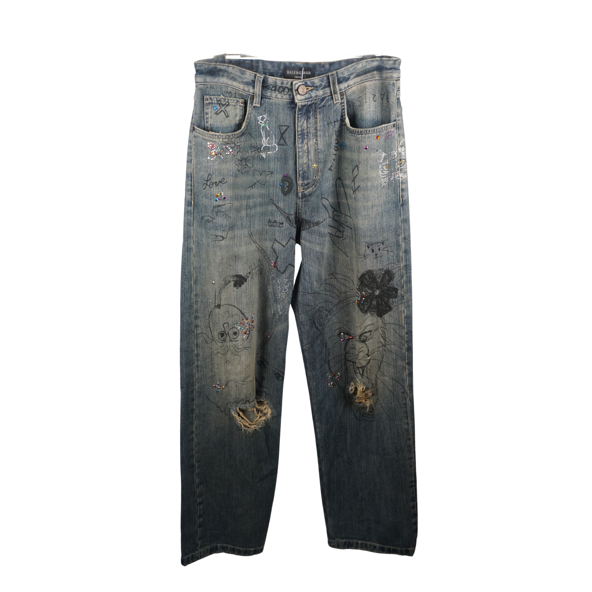 SS23 Dark Distressed Rhinestone "Blue"