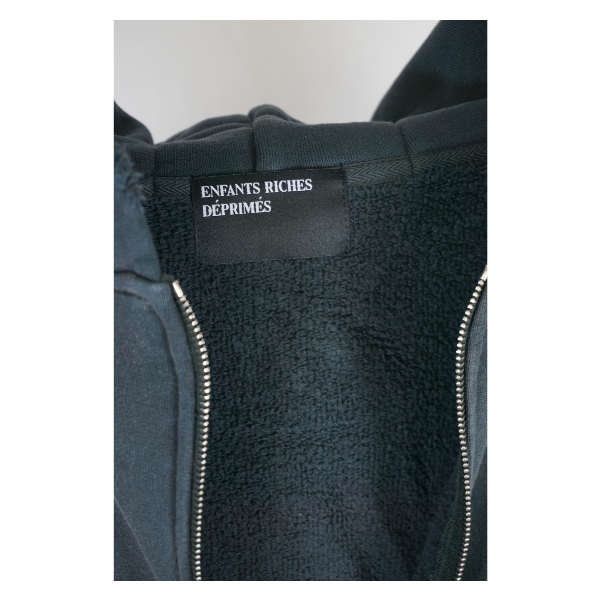 Patchwork print zip up hoodie