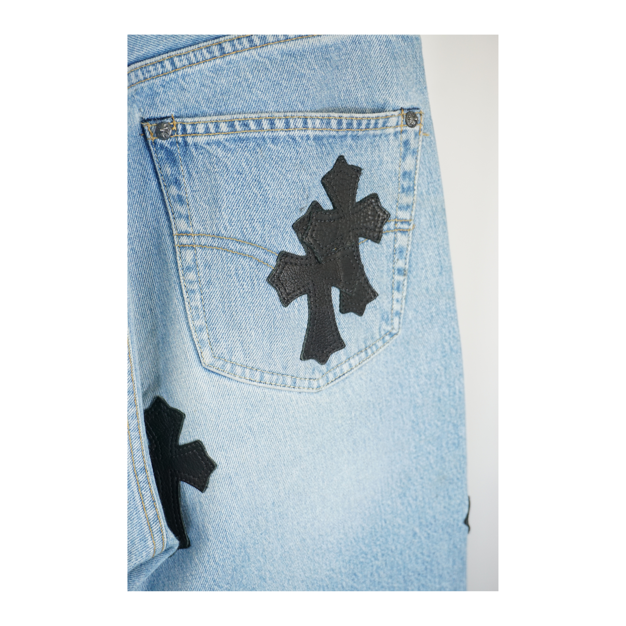 CEMETERY PATCH LIGHT BLUE BIG STAR DENIM