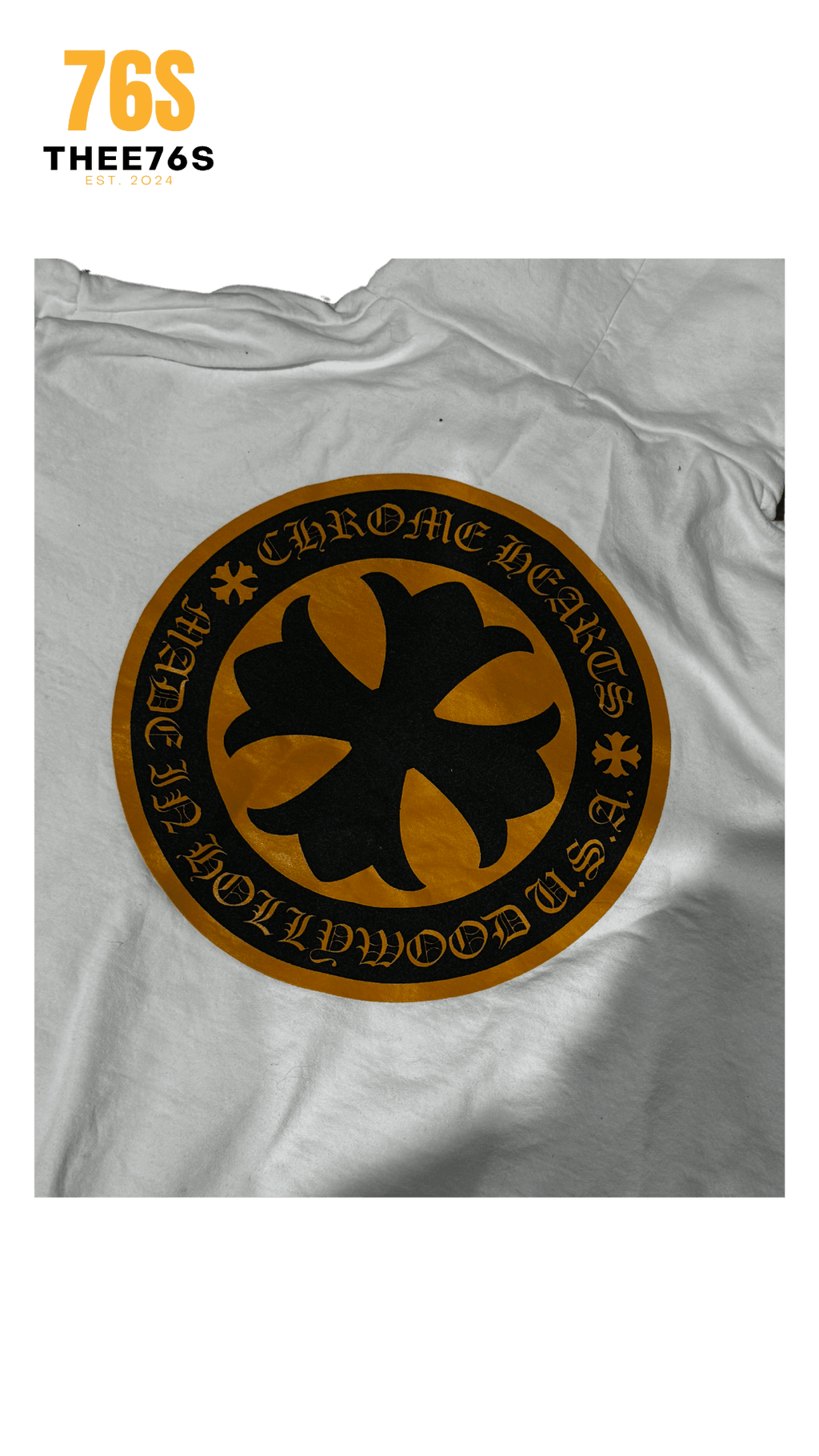 Yellow cross hoodie "White"