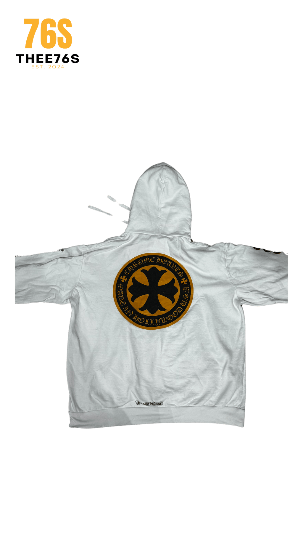 Yellow cross hoodie "White"