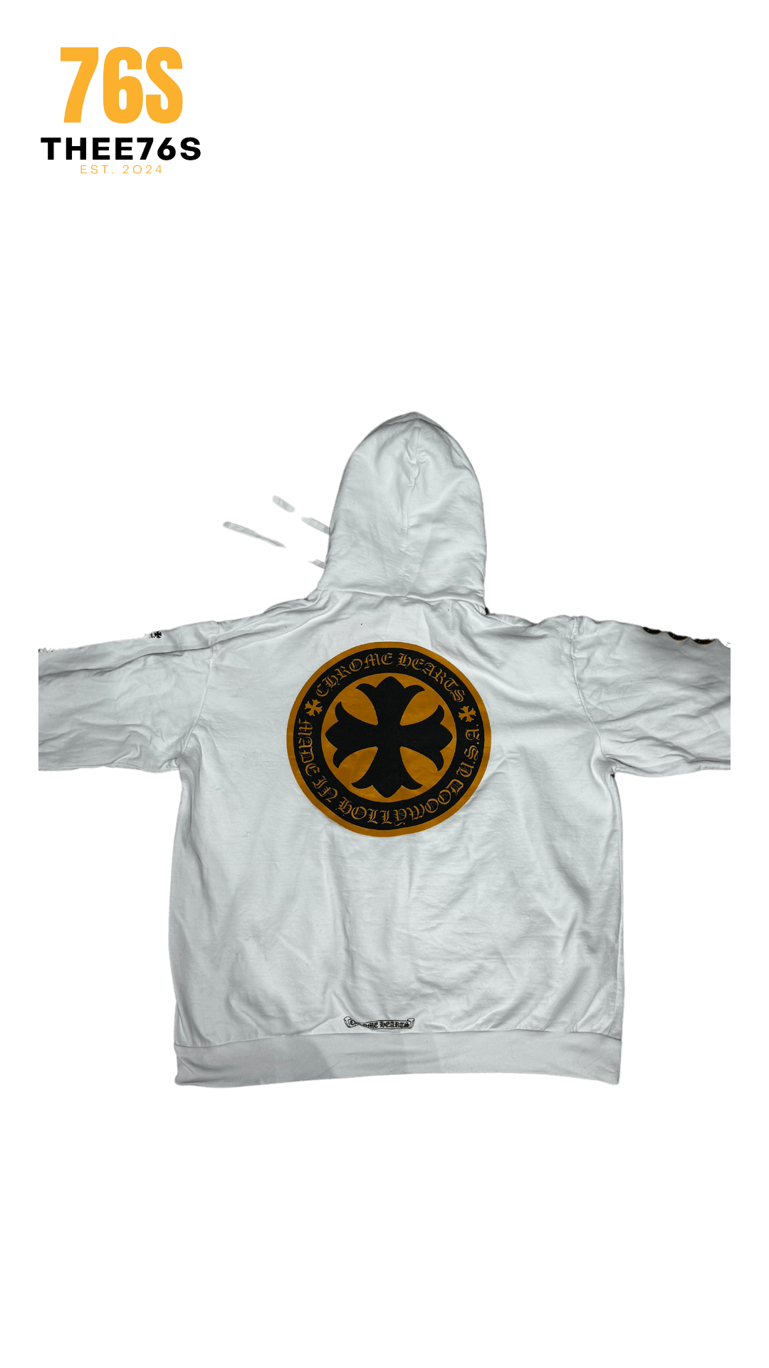 Yellow cross hoodie "White"