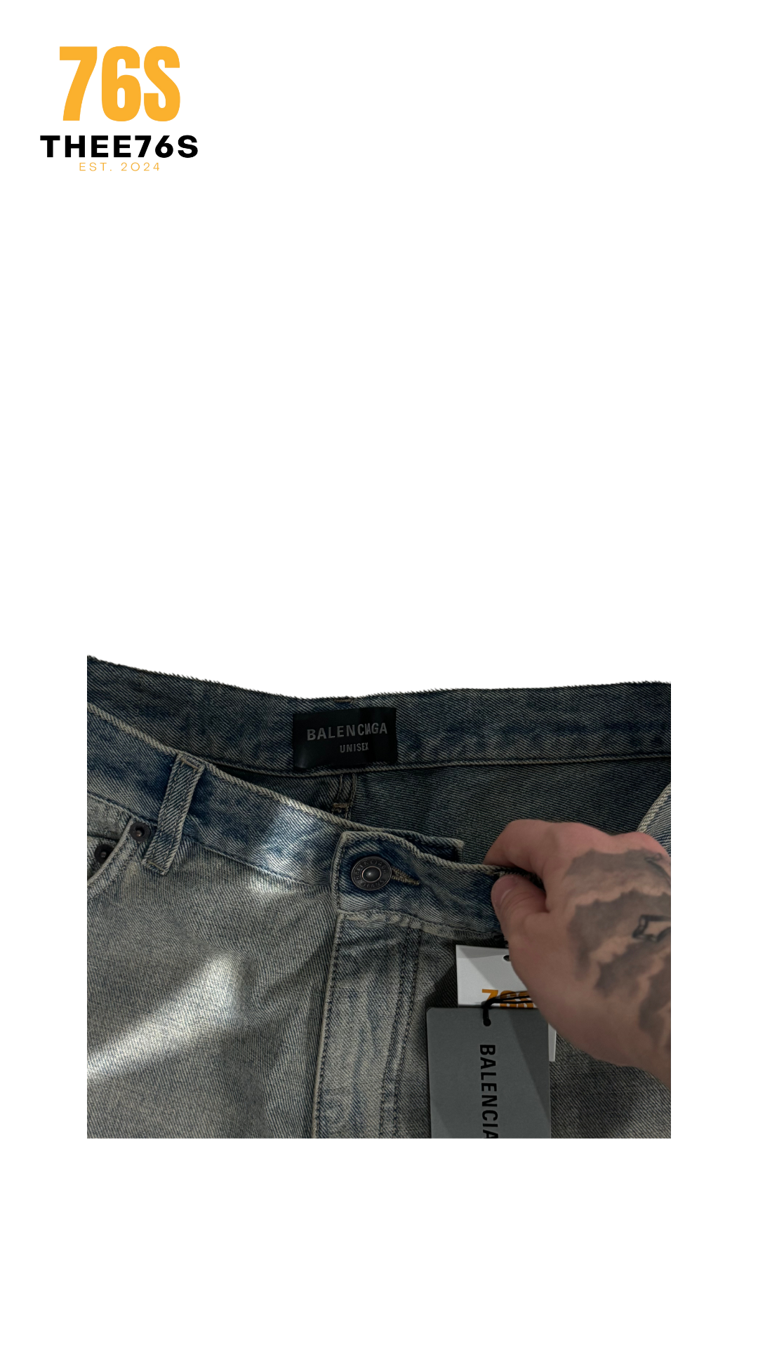 SS24 INSIDE OUT BAGGY JEANS "BLUE"