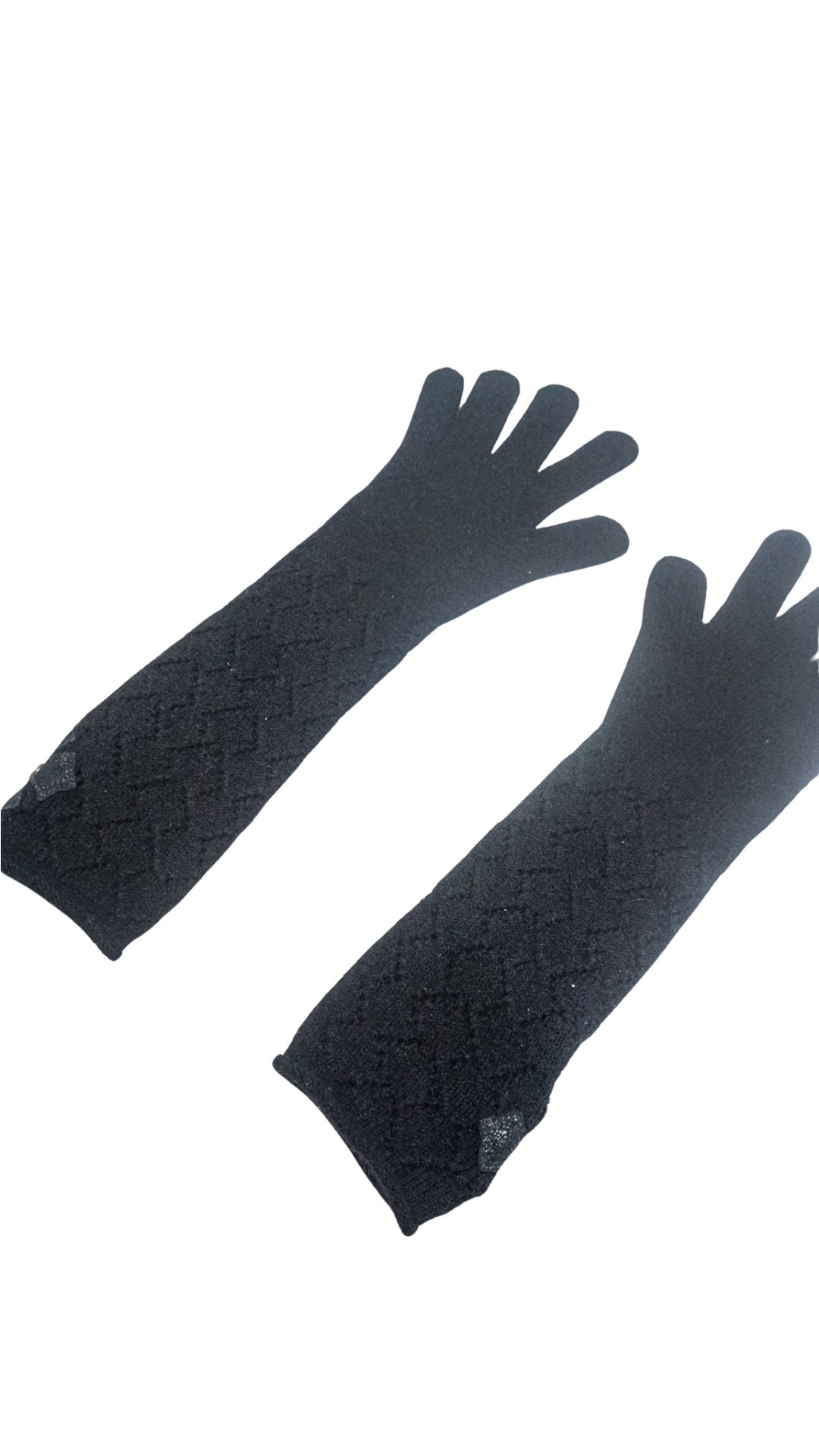 Cross Patch .925 Silver Lace Long Gloves "Black"