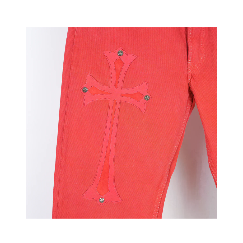 Red Paris Large Patch Jeans