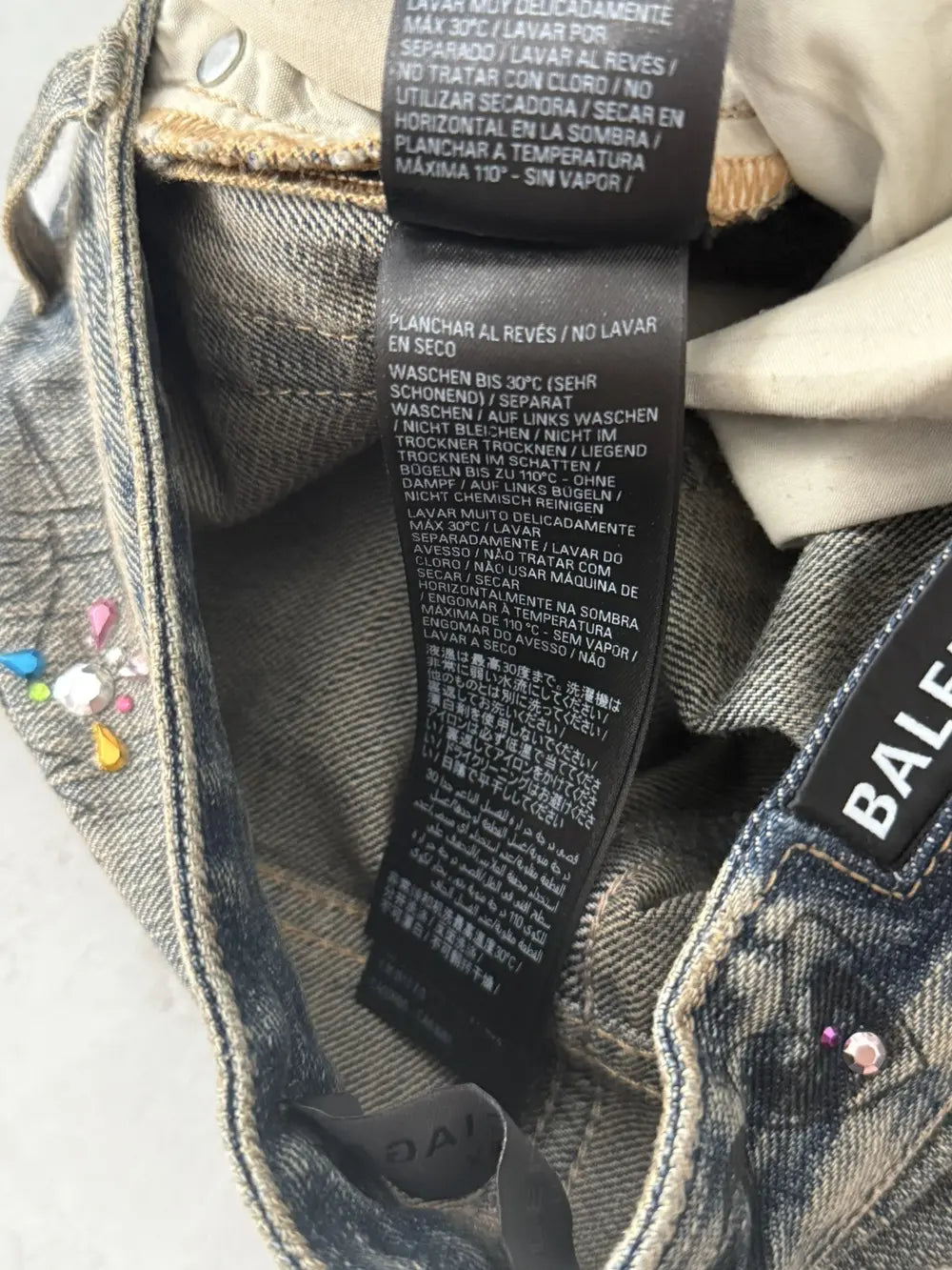 SS23 Dark Distressed Rhinestone "Blue"