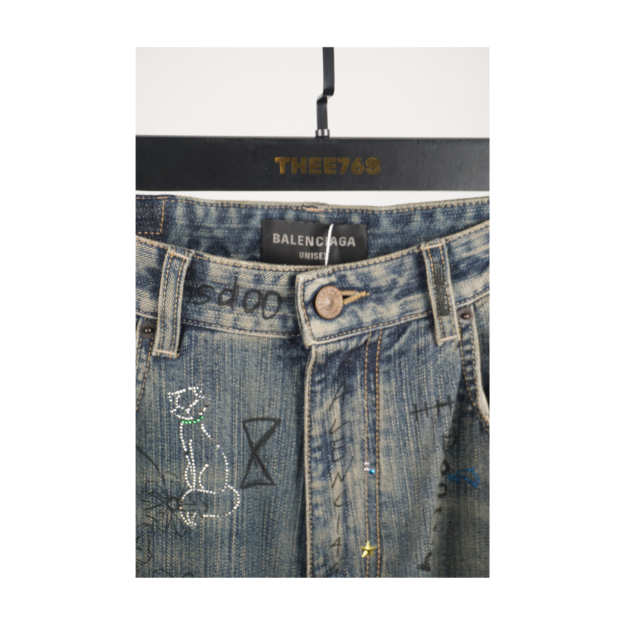 SS23 Dark Distressed Rhinestone "Blue"