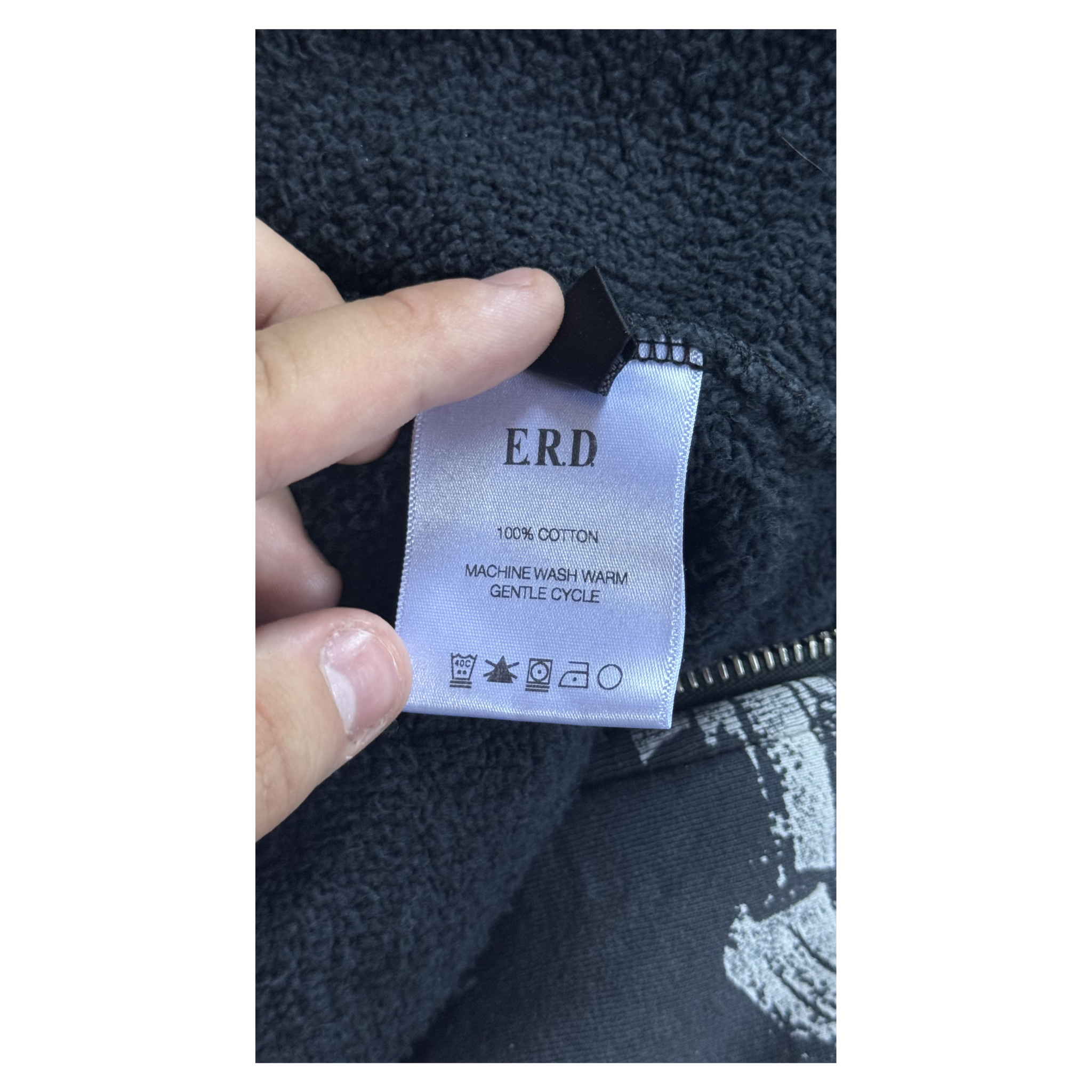 Patchwork print zip up hoodie