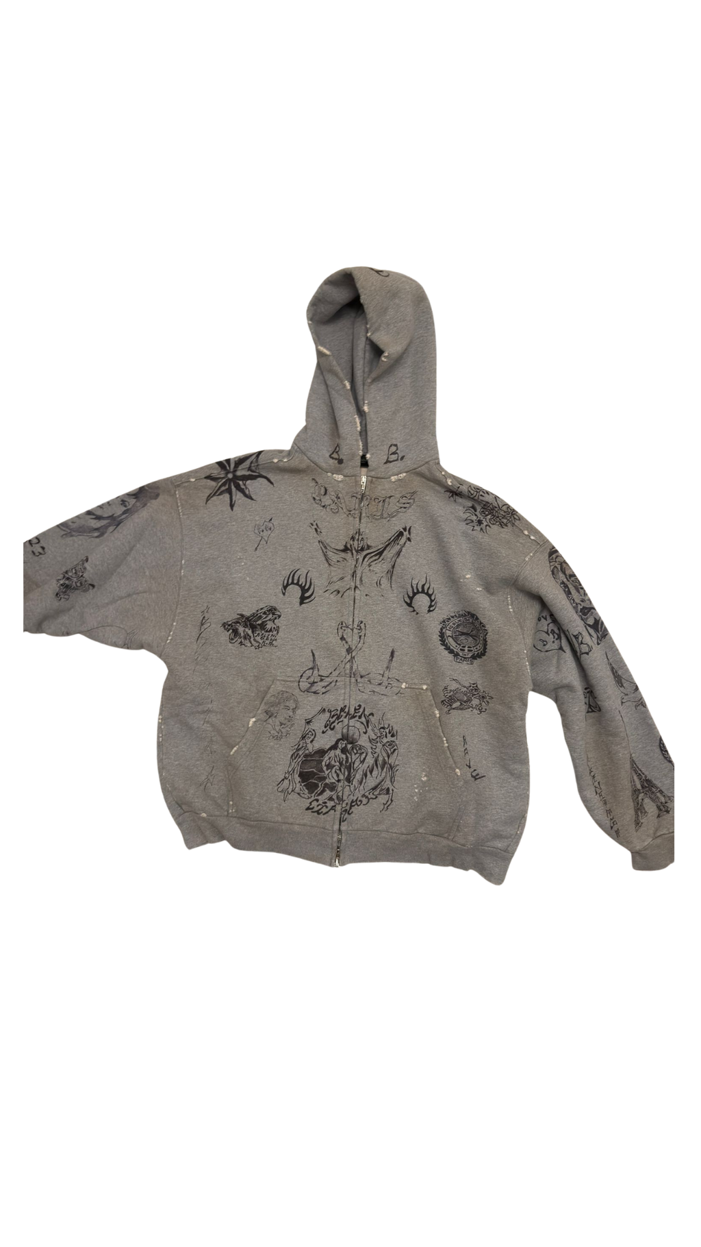 Balenciaga Tattoo Zip-Up Hoodie