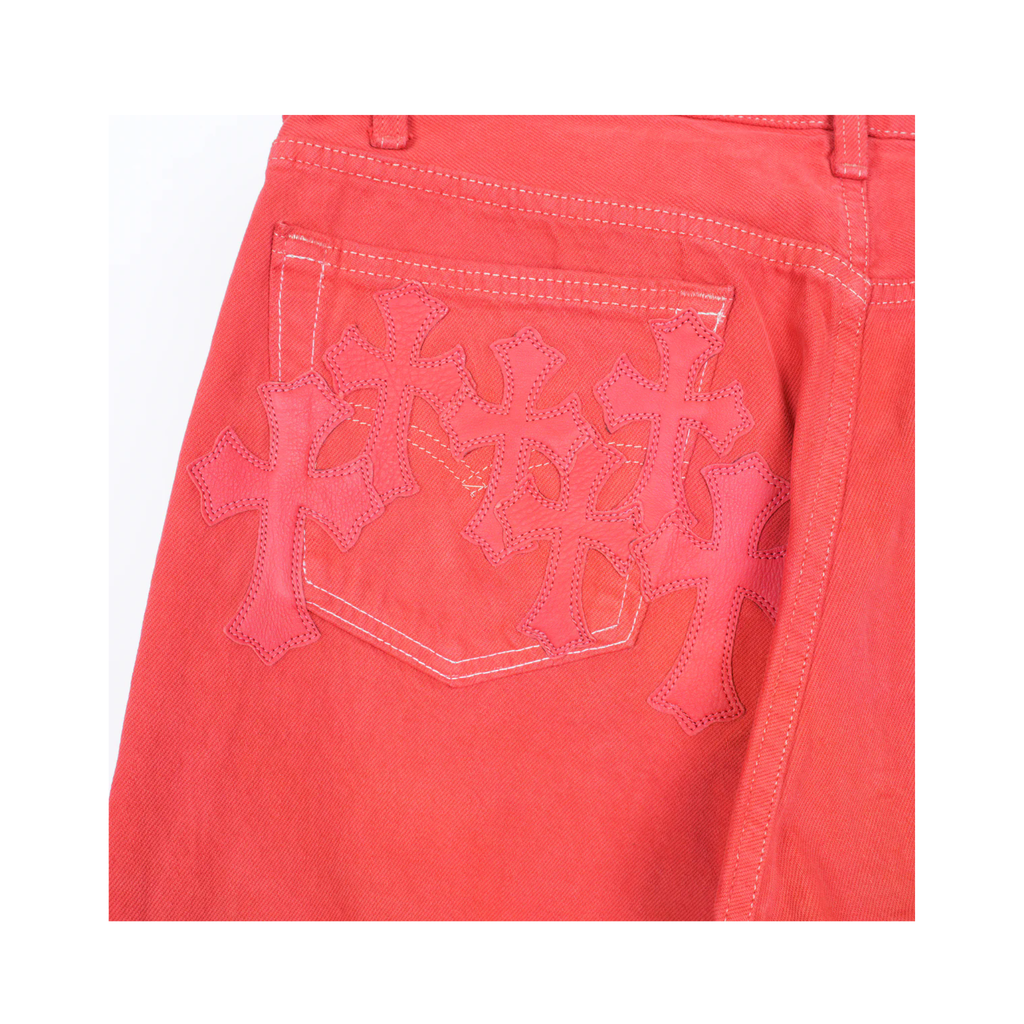 Red Paris Large Patch Jeans
