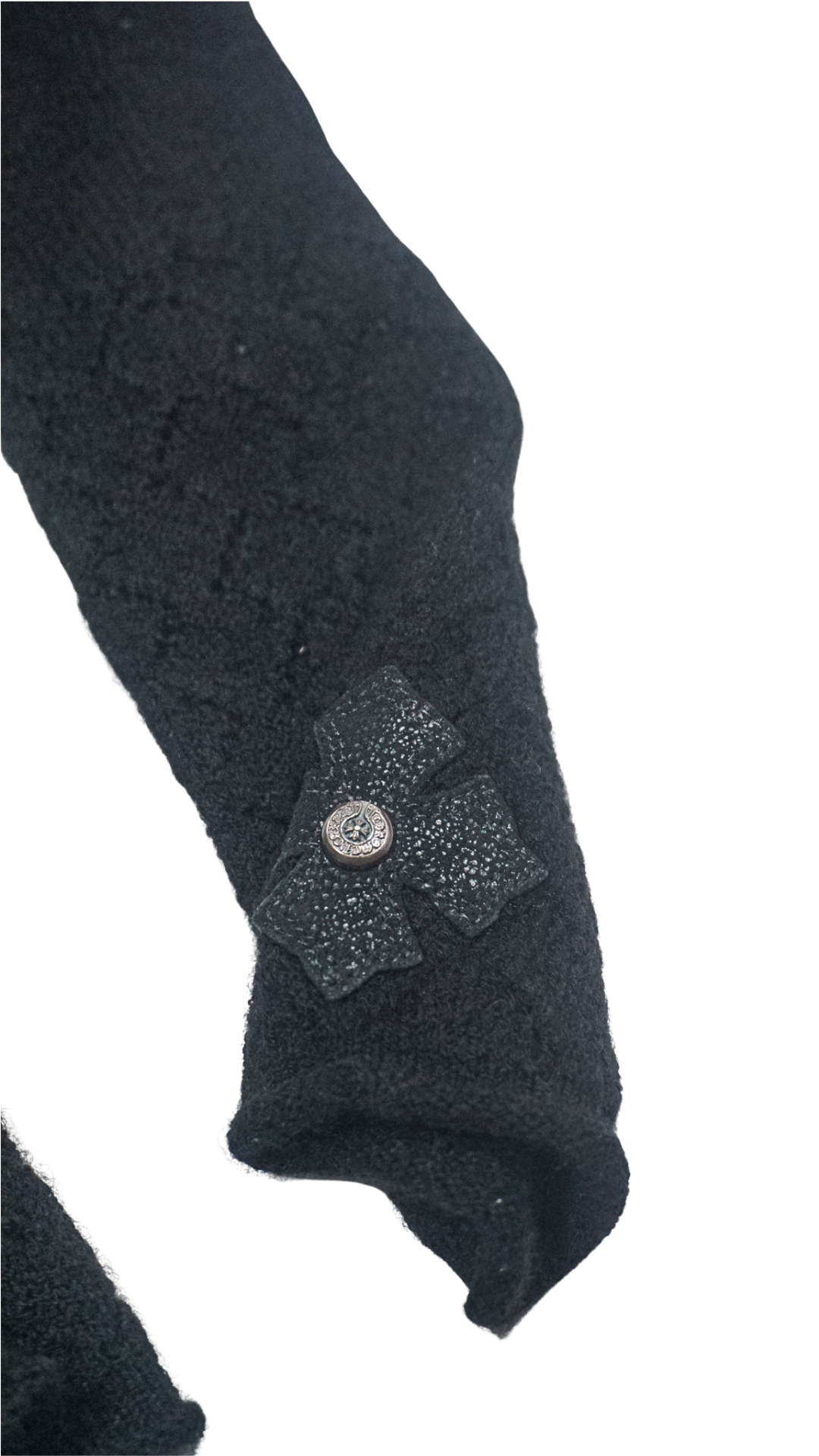 Cross Patch .925 Silver Lace Long Gloves "Black"