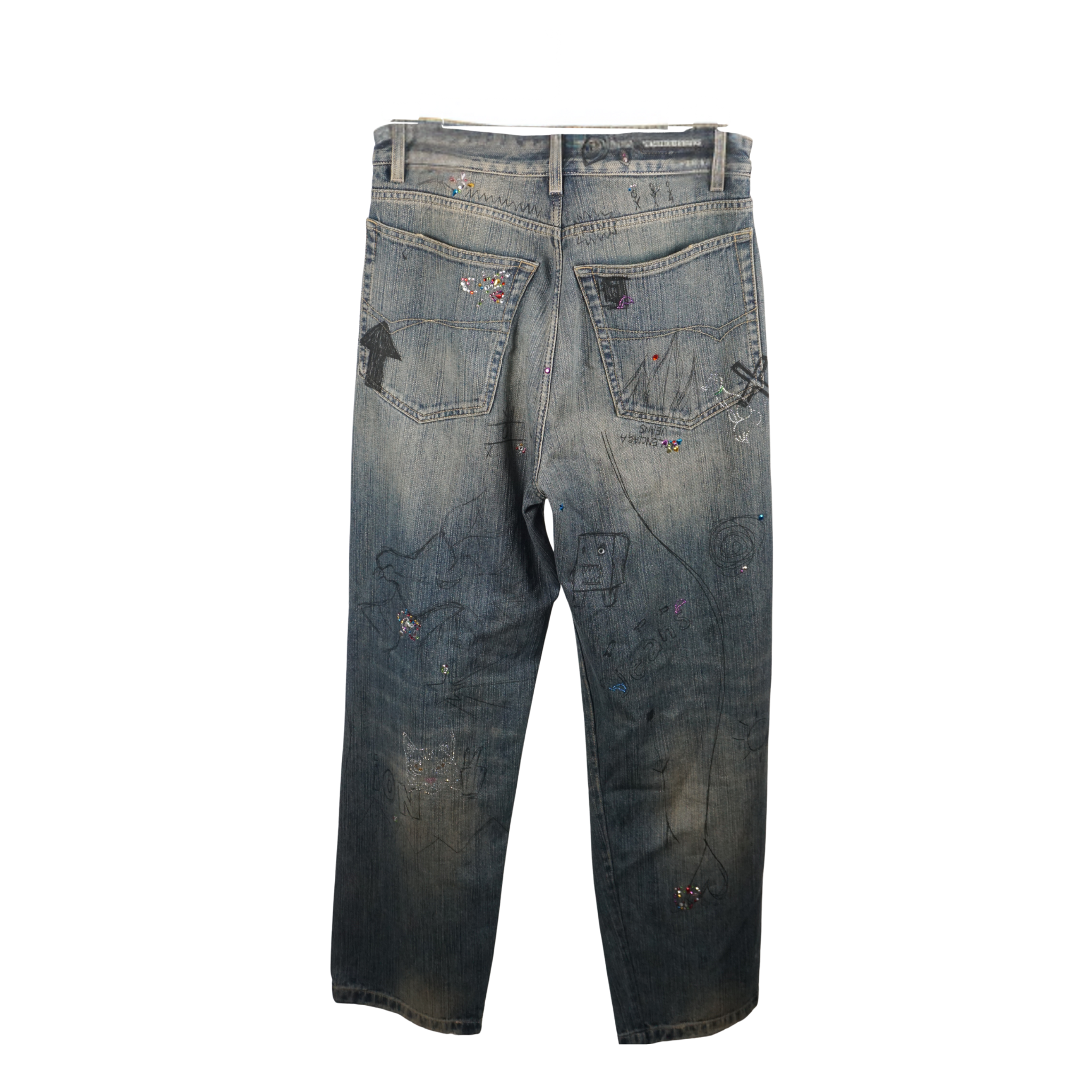 SS23 Dark Distressed Rhinestone "Blue"