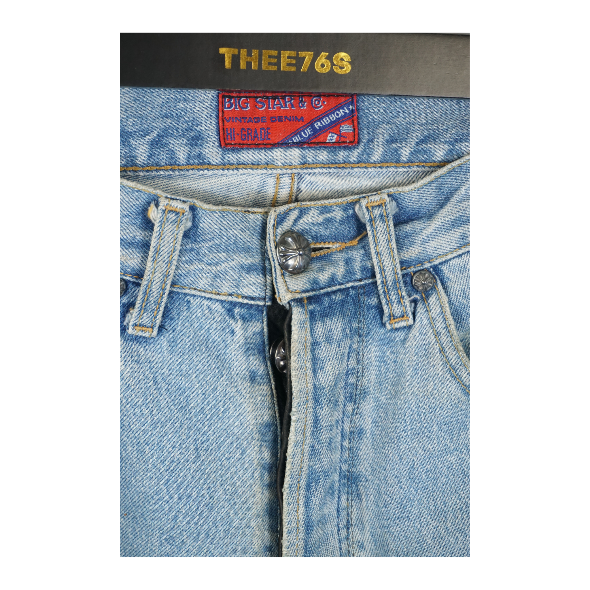 CEMETERY PATCH LIGHT BLUE BIG STAR DENIM