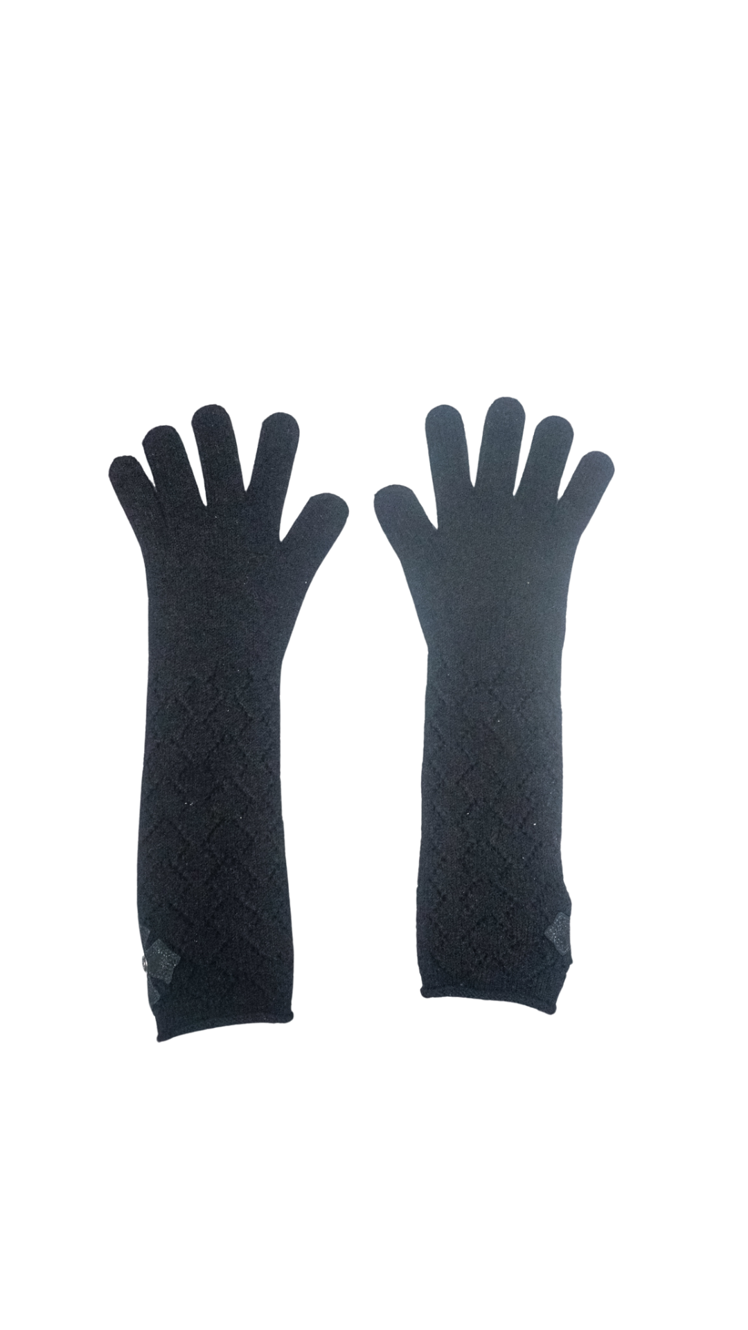 Cross Patch .925 Silver Lace Long Gloves "Black"